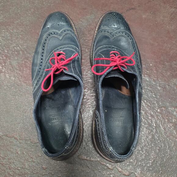 Allen Edmonds Men Size 11.5 D Neumok Blue Leather Wingtip Oxfords Dress Shoe main image 4